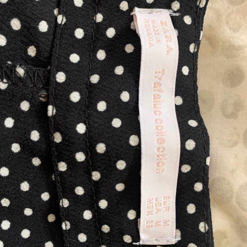 Zara black with white polka dots